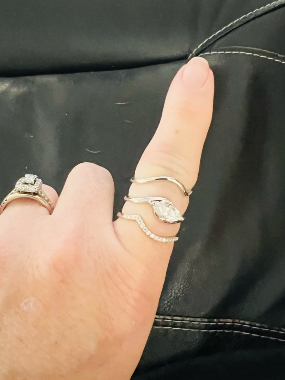 MOISSANITE size 8
925 SILVER 1.5 TCW: Stackable Ring Set -Retails$1150.00